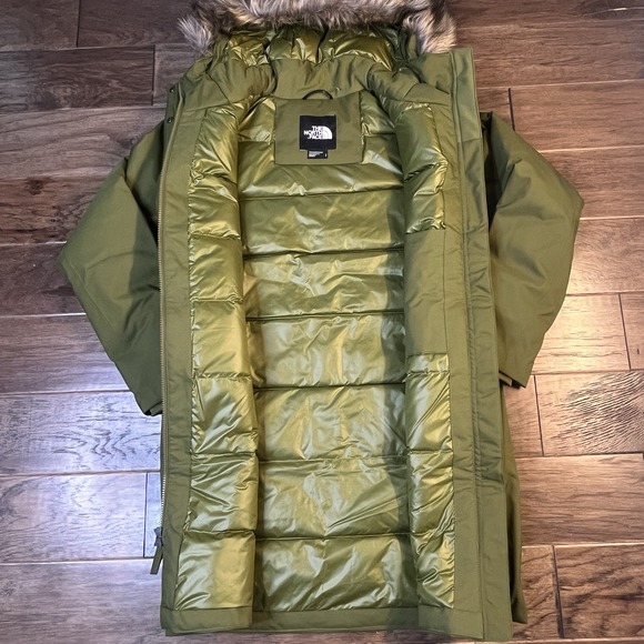 The North Face Arctic Parka Women's Small 600 Down Fill Forest Olive New $350 - Picture 3 of 11